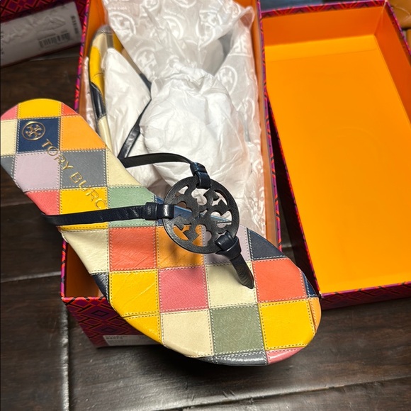 Tory Burch Shoes - Tory Burch Colorful Checkered Flip Flops